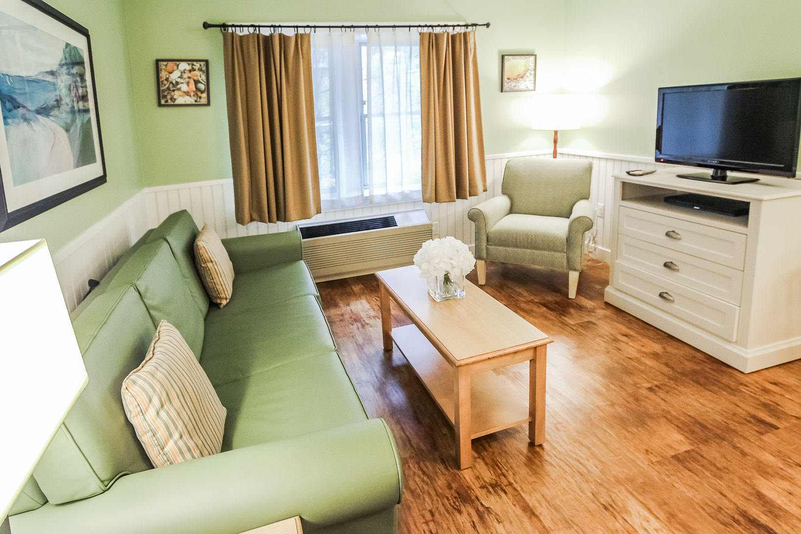 A cozy living room at VRI's Holly Tree Resort